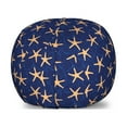 thumbnail image 1 of Starfish Storage Toy Bag Chair, Underwater Creatures in Deep Sea Ocean Waves Adventure Marine Nautical Theme, Stuffed Animal Organizer Washable Bag, Large Size, Navy Blue Peach, by Ambesonne, 1 of 3