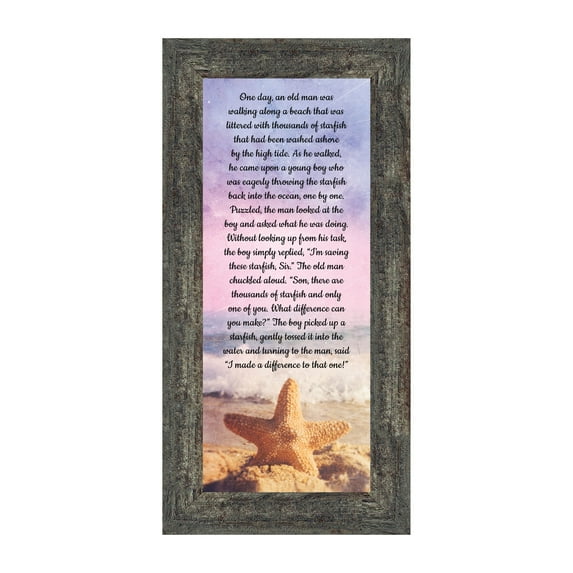 The Starfish Story Teacher Gift, The Legend of the Starfish Wall Decor, Thank You Gifts or Encouragement Gifts, Thinking of You Gifts, Add to Your Thank You Gift Basket, Framed Home Decor, 7395BW