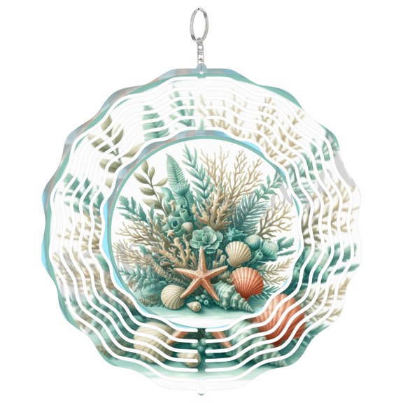 Starfish Summer Welcome 3D Wind Spinner, Sublimation Design, Coastal Beach House Decor