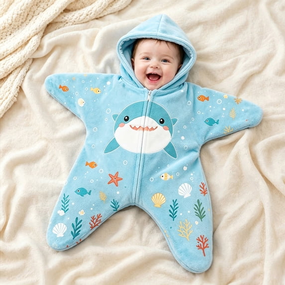 Starfish Swaddle Bag, The Five-Point Star Shape, Fabric Soft and Gentle Against Delicate Skin While Adding Strength Star Onesie Baby