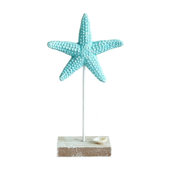 Starfish Tabletop Ornament Nautical Beach Style Decor With Base Style A for Table Shelf Cabinet and Coastal Room Decor