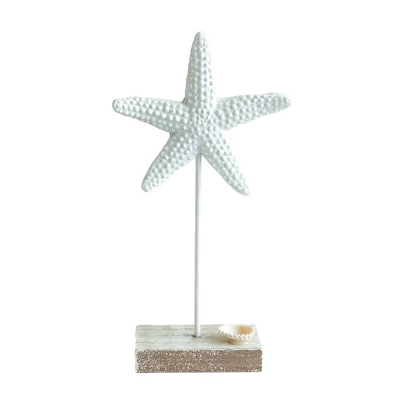 Starfish Tabletop Ornament Nautical Beach Style Decor With Base Style B for Table Shelf Cabinet and Coastal Room Decor