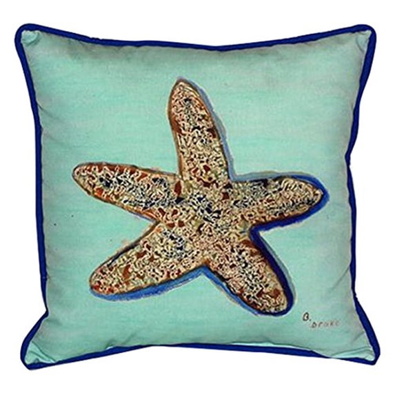 Starfish - Teal Large Indoor/Outdoor Pillow 18x18