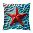 thumbnail image 1 of Starfish Throw Pillow Cushion Cover, Red Starfish in The Vibrant Blue Water Sun Rays Reflection Aquatic Tropical Life, Decorative Square Accent Pillow Case,, 1 of 5