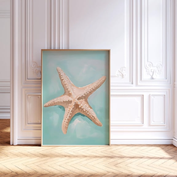 Starfish Wall Art , Beachy Wall Art, Starfish Beach House Decor, Coastal Wall Art, Pastel Ocean Wall Art, Poster, Unframed Poster Size 16x24