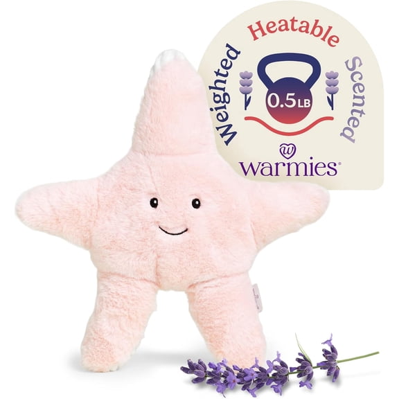 Warmies Junior 9 Starfish Stuffed Animal, Microwavable Heated Plushies and Weighted Soft Plush Toys
