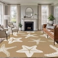 thumbnail image 1 of Starfish Washable Area Rug 5 x 7 ft Summer Beach Nautical Ocean Sea Star Marine Life Brown, Soft Non Slip Rugs Stain Repellent Indoor Felt Carpet for Living Dining Room Bedroom Home Office, 1 of 9