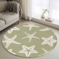 thumbnail image 1 of Starfish Washable Round Area Rug 3 ft, Summer Beach Nautical Ocean Sea Star Marine Life Sage Green, Soft Non Slip Rugs Stain Repellent Indoor Felt Carpet for Living Dining Room Bedroom Home Office, 1 of 9