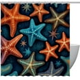 thumbnail image 1 of Starfish Waterproof Printed Shower Curtain Set with Hooks - Decorative Bathroom Decoration, 1 of 5