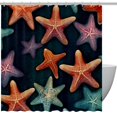 thumbnail image 1 of Starfish Waterproof Shower Curtain Set with Hook, Printed Design for Bathroom Decoration, 1 of 5