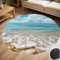 thumbnail image 1 of Starfish Waves Beach Round Carpet Living Room Bedroom Home Decoration Coffee Table Mat Lounge Rug Chair Mats, 1 of 5