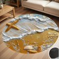 thumbnail image 1 of Starfish Waves Beach Round Carpet Living Room Bedroom Home Decoration Coffee Table Mat Lounge Rug Chair Mats, 1 of 5