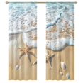 thumbnail image 1 of Starfish Waves Beach Sheer Voile Curtain Window Tulle Curtains For Living Room Bedroom Modern Curtain, 1 of 5