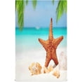 thumbnail image 1 of Starfish White Sandy Beach Tea Towels Set of 1 Coconut Palm Tree Kitchen Dish Cloth with Hanging Loop, 18"x28"Lint-Free Absorbent Towel for Kitchen Drying Wiping and Cleaning, 1 of 7