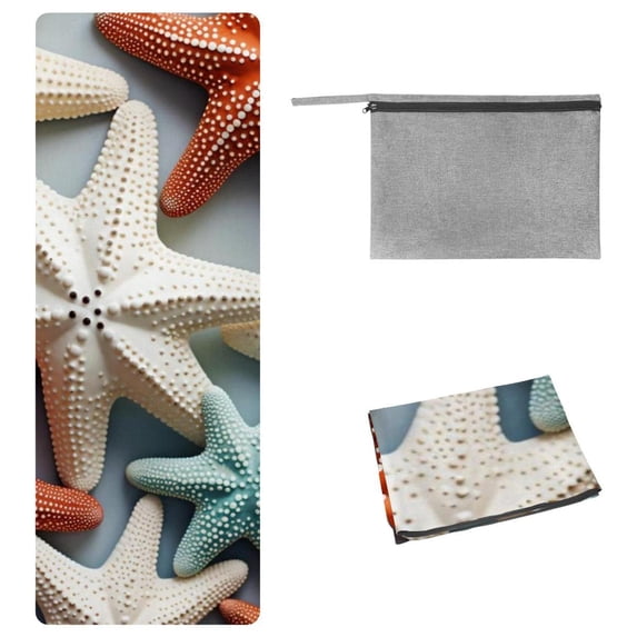 Starfish Yoga Mat Towel with Storage Bag, 72.8"x26.8", Suitable for Yoga, Pilates, Fitness, etc. - Yoga Mat Towel,Yoga Blanket,Yoga Towels