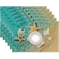 thumbnail image 1 of Starfish and Seashell on Beach Placemats Set of 6 Place Mats for Kitchen Table Washable Farmhouse Linen Table Mats Dining Decoration 12x18 Inch, 1 of 7