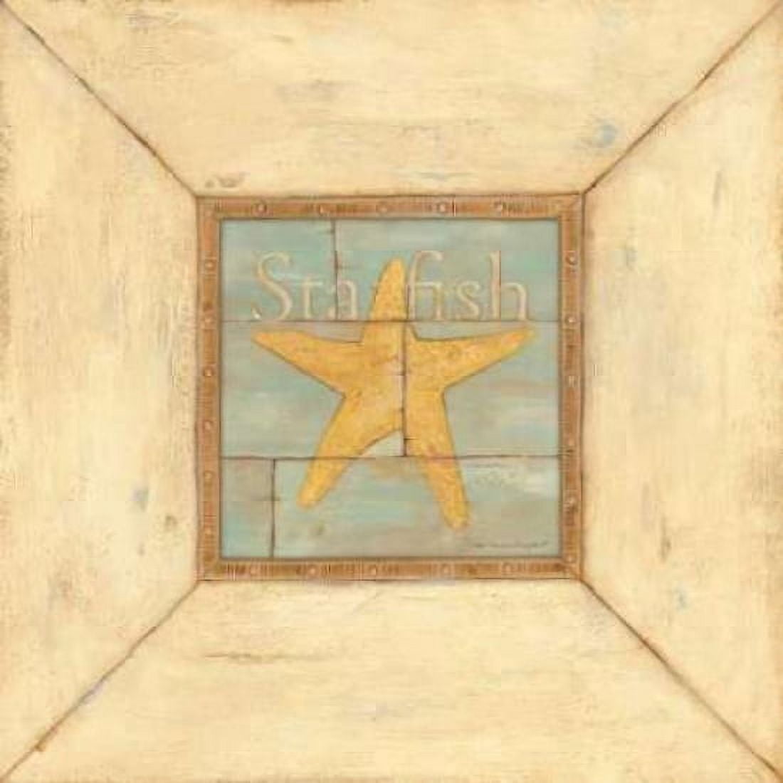 Starfish on Blue Canvas Art - Stephanie Marrott (24 x 24)