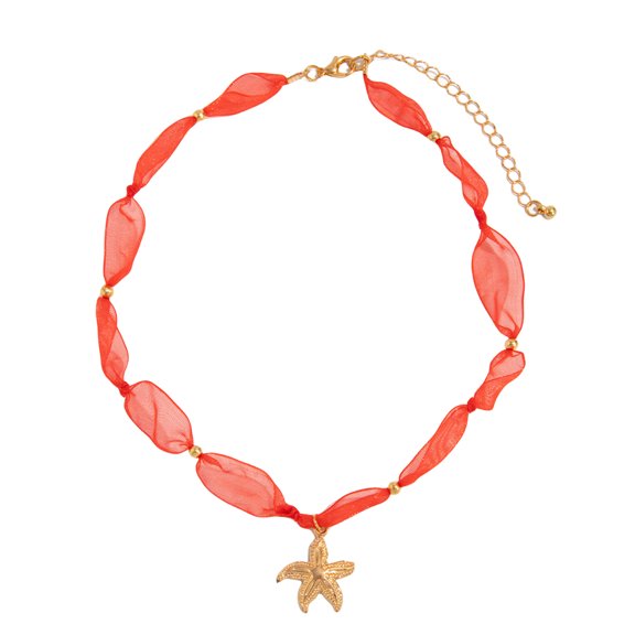 Starfishes Sea Shell Pendant Necklace Adjustable Length Clavicle Chain Hypoallergenically Alloy Jewelry For Her