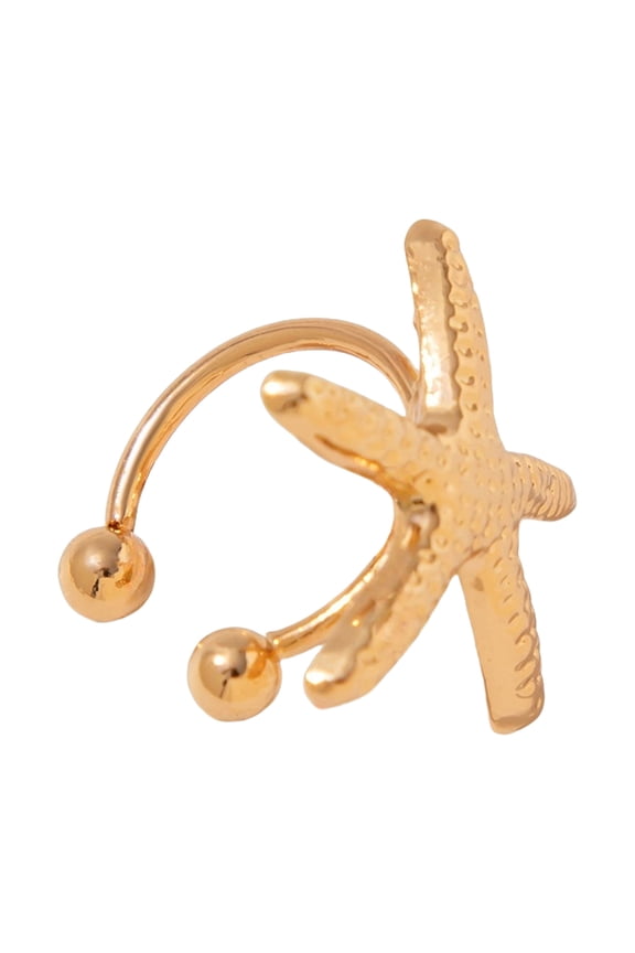 Starfishes Shaped Ear Clip Earrings Stylish Alloy Construction Elegant Statement Accessory For Holidays Event