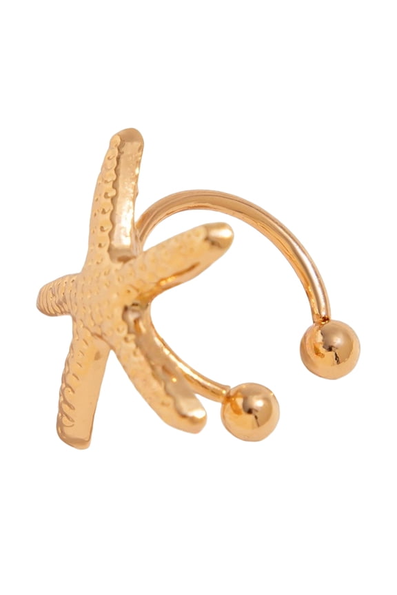 Starfishes Shaped Ear Clip Earrings Stylish Alloy Construction Elegant Statement Accessory For Holidays Event
