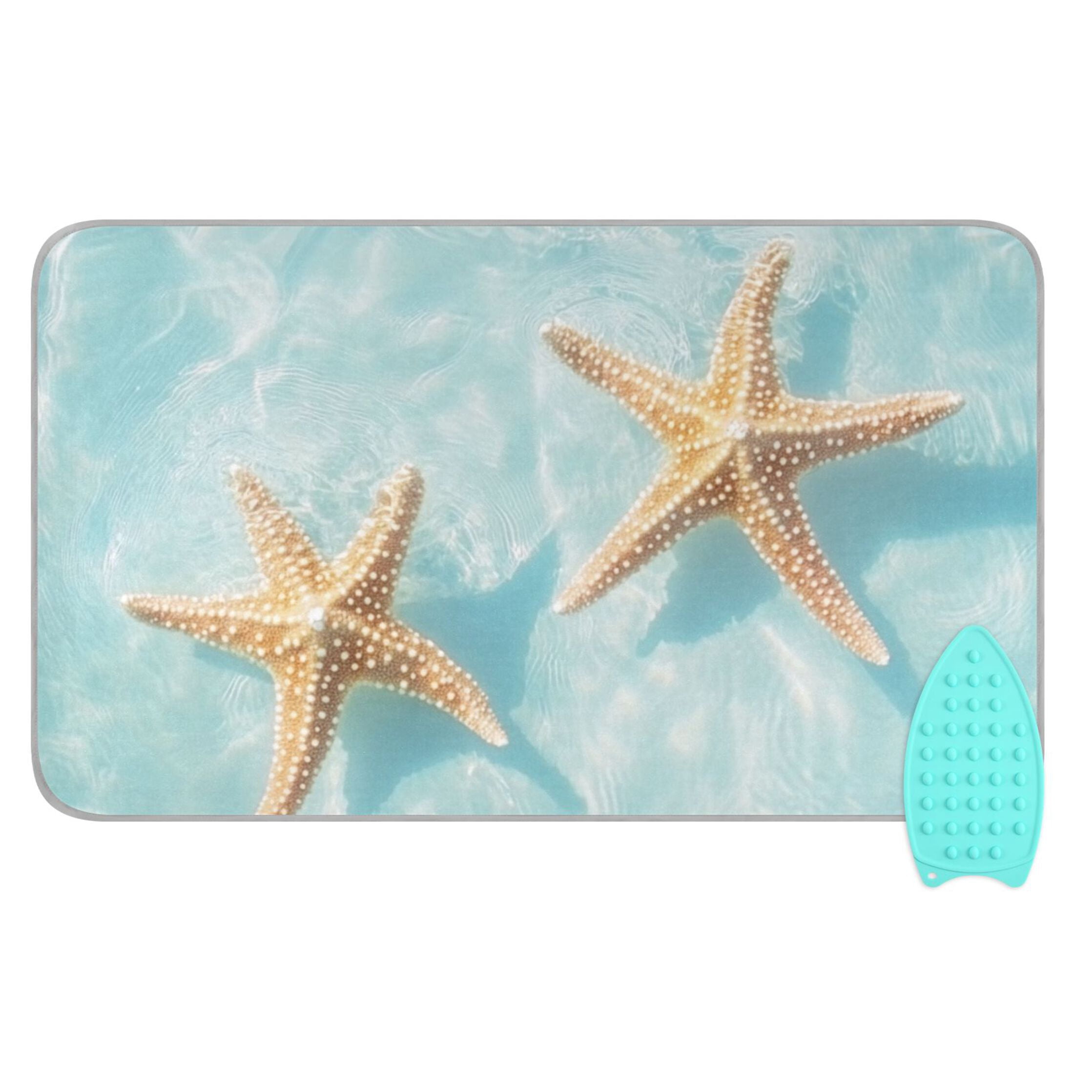 Starfishes in Water Ironing Mat Blanket Portable Travel Ironing Pad Heat Resistant Pad 47.2" x 27.6”