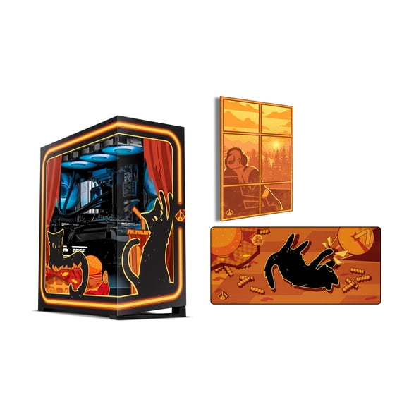 Starforge Systems Wanderer Elite Kitty Print KP02 Gaming Desktop PC, AMD R7-9800X3D, Nvidia RTX 5070, 2TB Gen 4 NVMe, 32GB DDR5 RAM 6000, Win 11 Home