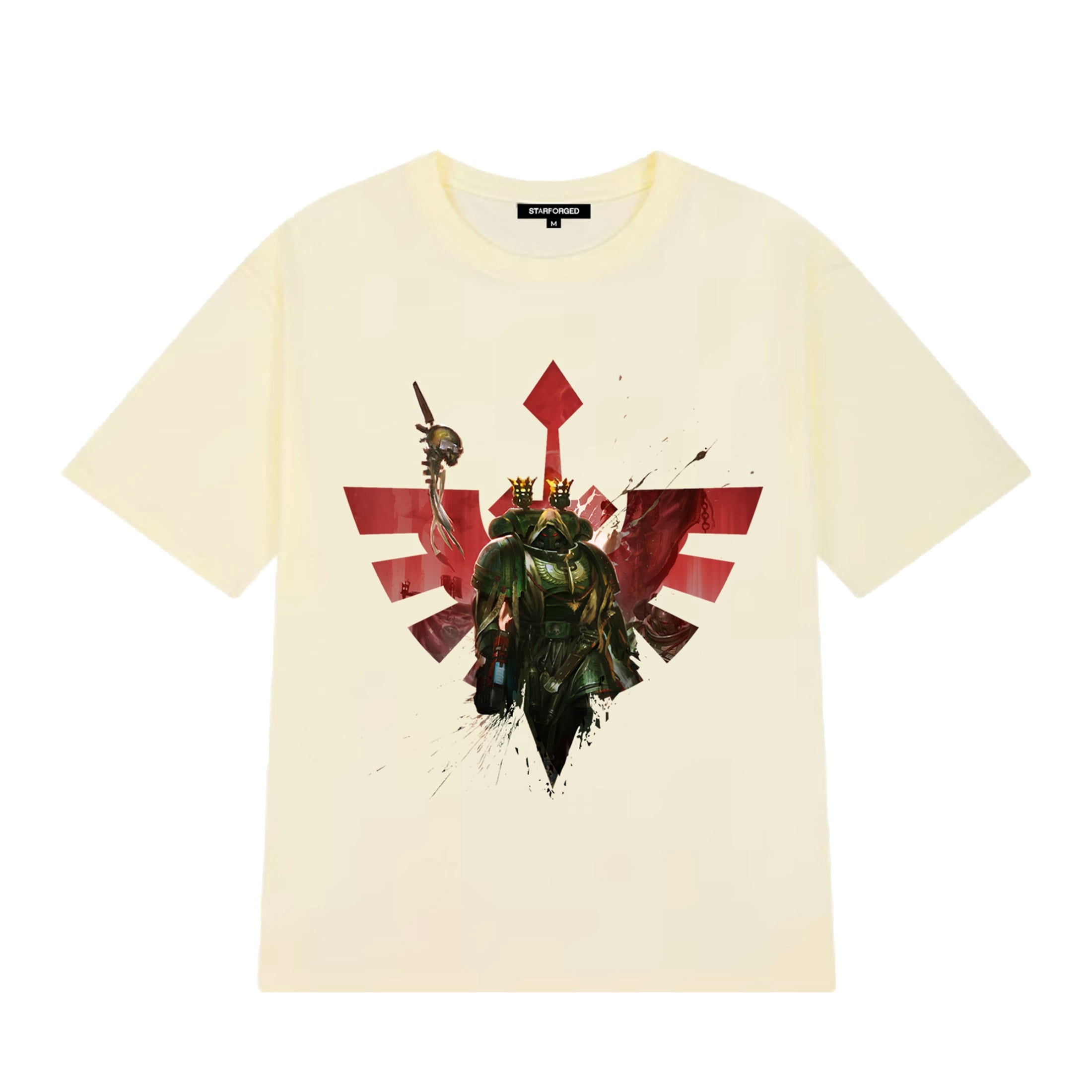 Starforged Angron Daemon Primarch Khorne Warhammer 40K Chaos Space Marines T-shirt kleding, Rood, 3XL