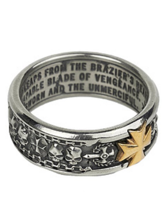 Black Templar Warhammer Ring of Crusader Vows Gold Empire Champion Ring
