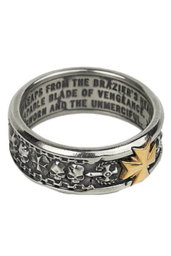 Black Templar Warhammer Ring of Crusader Vows Gold Empire Champion Ring