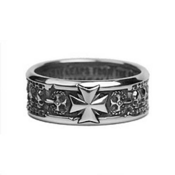 Starforged Black Templar Warhammer Ring of Crusader Vows Silver Empire Champion Ring
