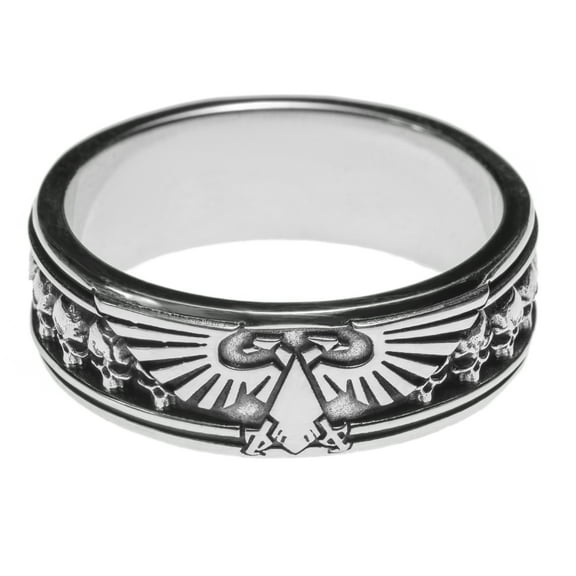 Starforged Insignia Aquilon Imperium of Man Warhammer Imperial Aquila Ring Silver