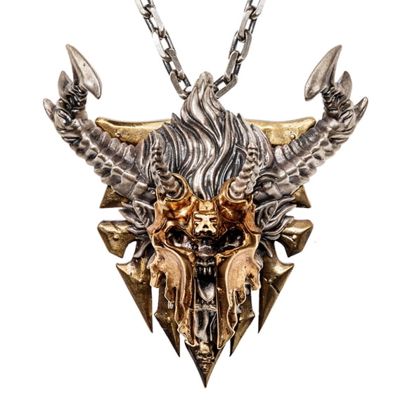 Starforged Ka'Bandha Khorne Chaos Demon Men's 18K Gold Necklace Warhammer 40K Blood Angel Killer Pendant