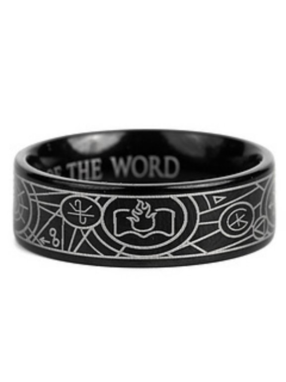 Warhammer 40K Orks & Fenrisian wolves Leagues of Votann Steel Men's Ring