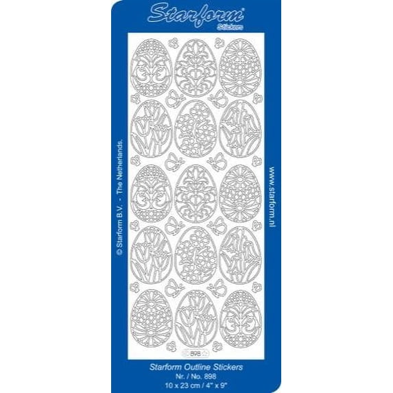 Starform Deco Stickers - Small Easter Eggs - Silver