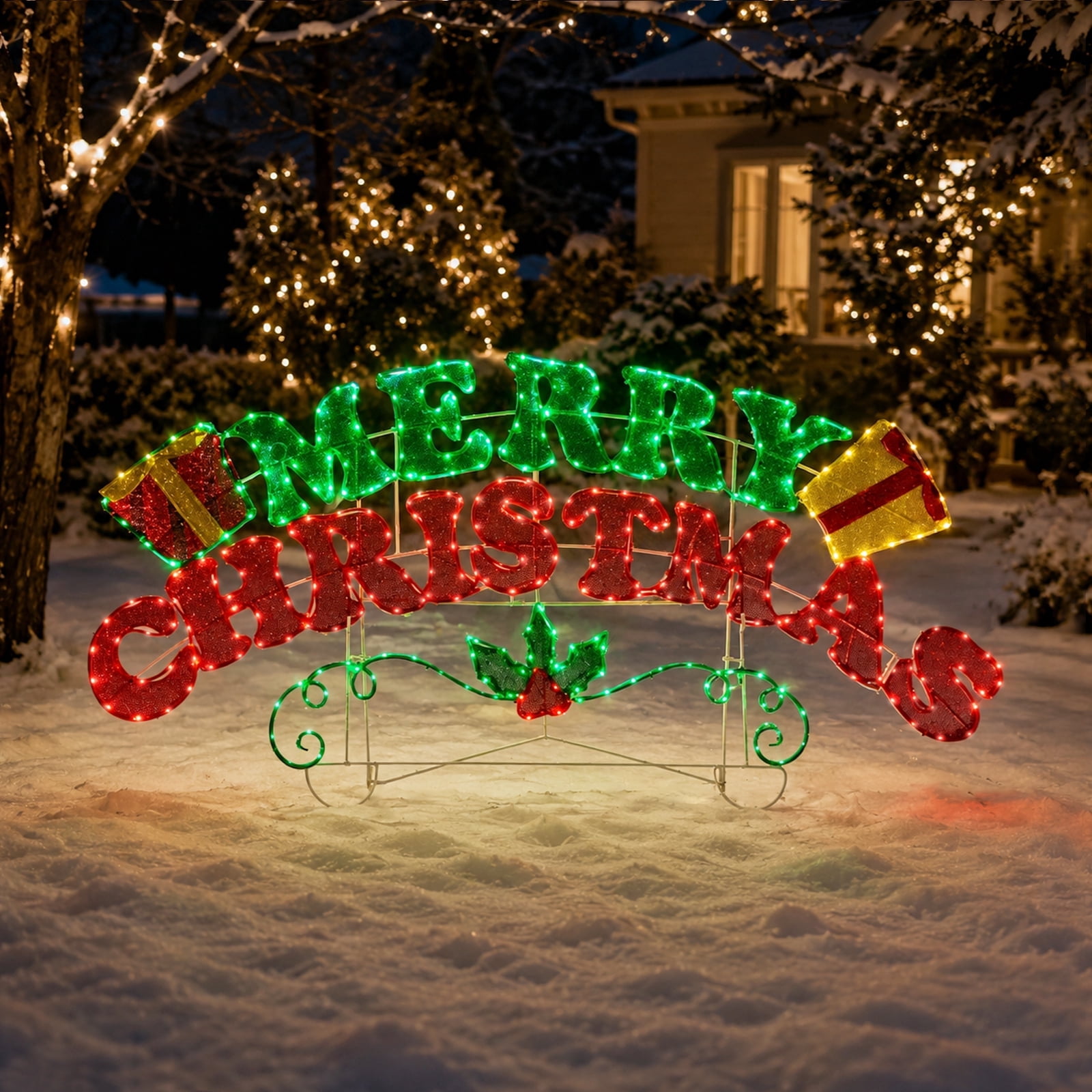 Starfree 5FT Large Lighted Merry Christmas Sign with 8 Lighting Modes ...
