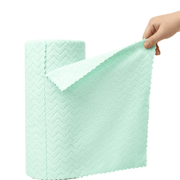 Starfreshi Microfiber Cleaning Cloths Roll, 30 Pack Tear Away Ultra Absorbent & Reusable Towels Roll, Washable, Fast-Drying Cleaning Rags for Home, Kitchen, Car & Glass Surfaces (Green)