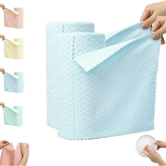 Starfreshi Microfiber Cleaning Cloths Roll, Starfreshi 30-Pack Microfiber Cleaning Cloths Roll, Reusable Paper Towels Tear Away Cloth, Fast-Drying