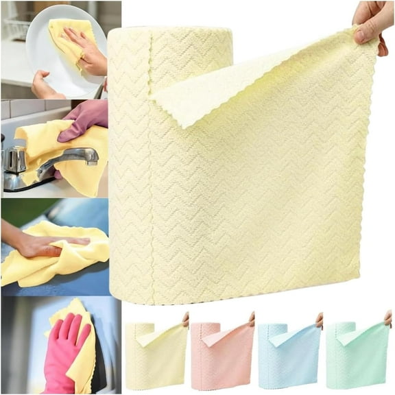 Starfreshi Microfiber Cleaning Cloths Roll, Starfreshi 30-Pack Microfiber Cleaning Roll, Dry Wet Use Cartoon Dish Towels, Reusable Paper Towels Tear Away Cloth, Wash Cloths