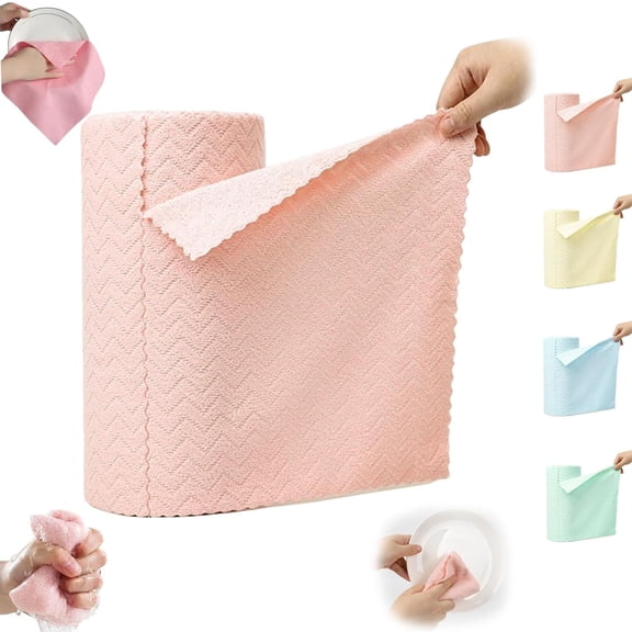 Starfreshi Microfiber Cloths,Starfreshi Microfiber Cleaning Cloths Roll,Tear Away Microfiber Towel Roll,Reusable Paper Towels Tear Away Cloth,for Cars, Wash Cloths, Kitchen Cleaning