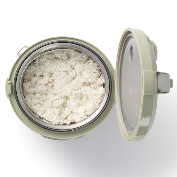 Starfrit 14-Cup Low-Carb Electric Rice Cooker, Green/Gray—with 7 Presets, 024737-001-0000