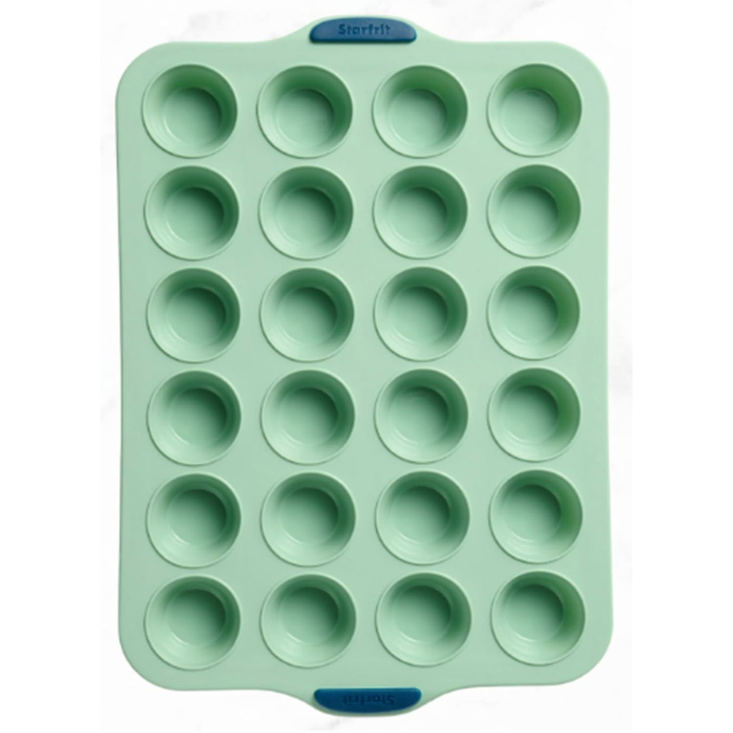 Starfrit 24-Cup Silicone Mini Muffin Pan , 1.75 in Diameter Cups with Integrated Metal Frame