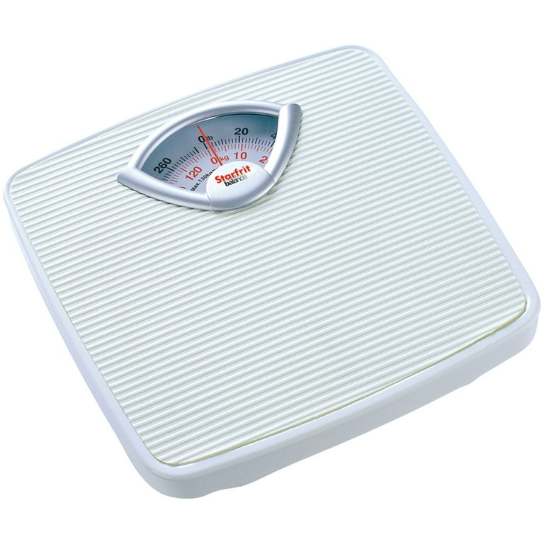 Starfrit Balance White Bathroom Scale Mechanical Weighing Analog Dial Nonslip Surface 280 lb Capacity Walmart