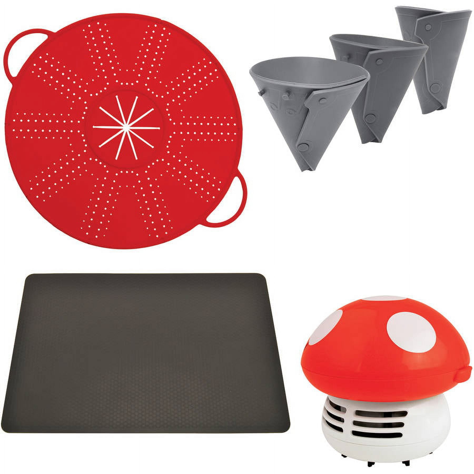 Starfrit's Keep It Clean Splatter/Mix Guard, Mat, Funnel and Table