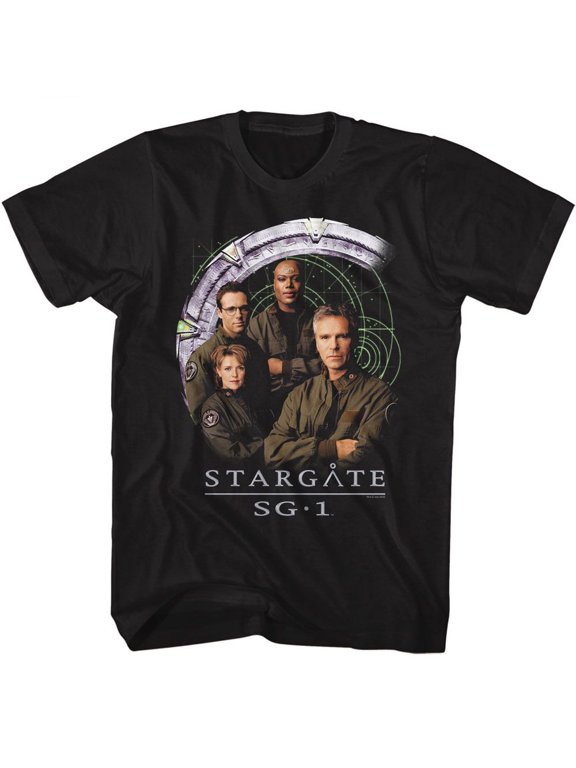 Stargate Cast And Gate Black Adult T-Shirt S