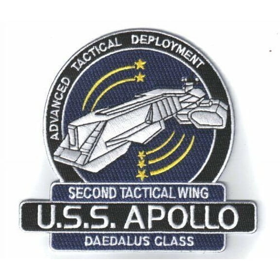 Stargate SG-1 Atlantis U.S.S. Apollo Ship Logo 4 1/2" Tall Embroidered Patch