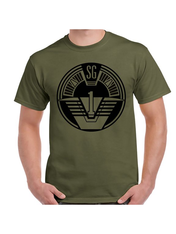 Stargate SG-1 Logo Military Green Adult Shirt-Small
