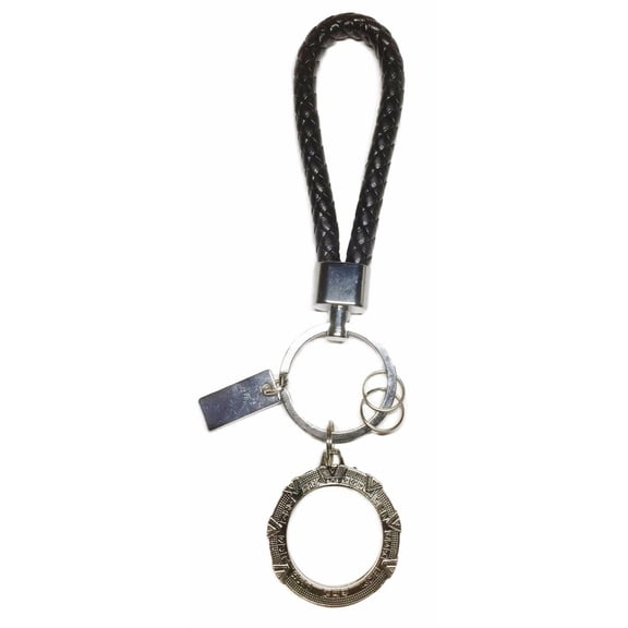 Stargate SG1 Metal Stargate With Leather Rope Style Keyring Keychain