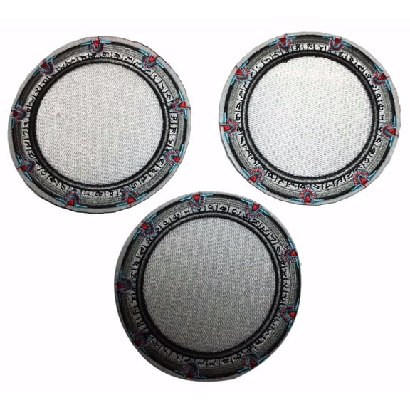 Stargate SG1 Portal Gate Embroidered Iron On Patch Set of 3 Patches