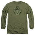 thumbnail image 1 of Stargate Sg1 Distressed Long Sleeve Adult 18/1 T-Shirt Military Green, 1 of 1