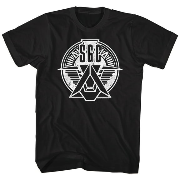 Stargate Sgc Emblem 7 Black Adult T-Shirt